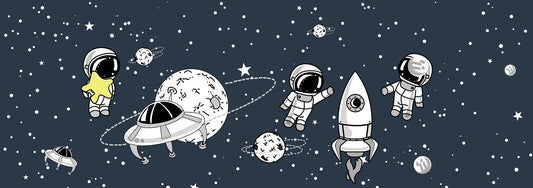 Astronaut space and galaxy wallpaper mural kids room