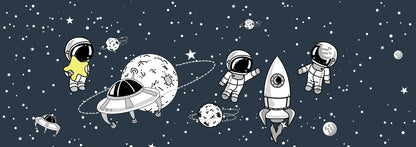 Astronaut space and galaxy wallpaper mural kids room