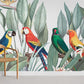 Macaws in Colorful Wallpaper Mural Decorating the Room