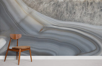 Rustic Wall Mural in Grey Ripple Marble