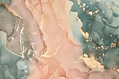 Decorate your walls with this pink and gold marble wallpaper mural.