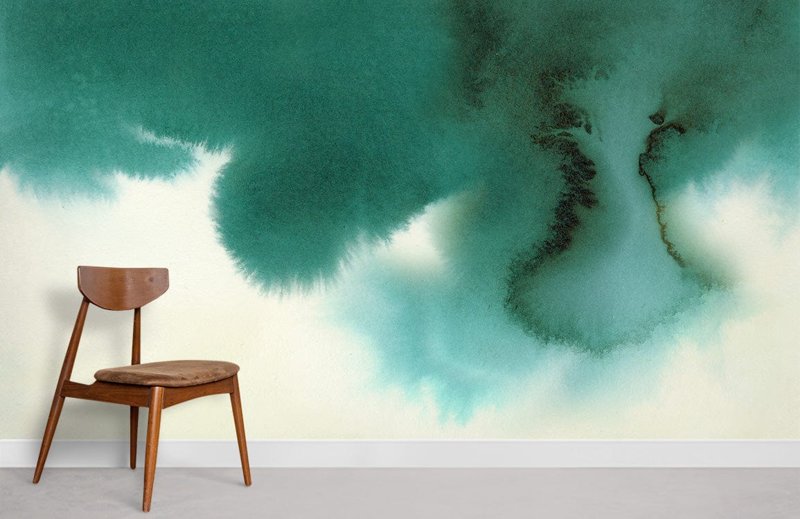 Ombre Green Ink Wall Mural For Room