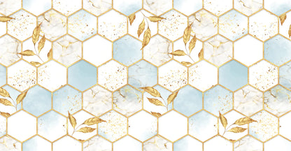 Marble Tile Effect Geometric Wallpaper Mural for Interior Decoration of Your Home