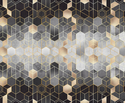 Marble Tile Effect Geometric Wallpaper Mural for Interior Decoration of Your Home