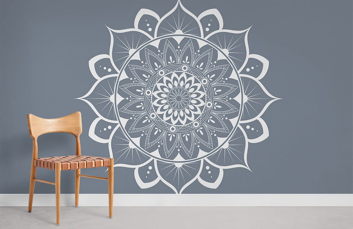 white house wall murals with Mandala patterns