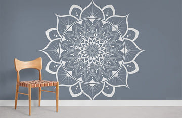 Graues Mandala Geometrisches Schlafzimmer Wandbild