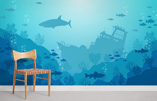 wallpaper depicting an aquatic scene for the house