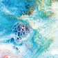 Mural Wallpaper in an Ocean Marble Pattern Plain