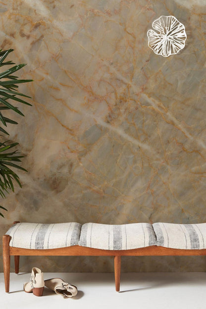 design of a fractured brown cystal geode for the hallway wall paintings