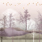 wallpaper for the living room with a foggy woodland scene as a home decoration