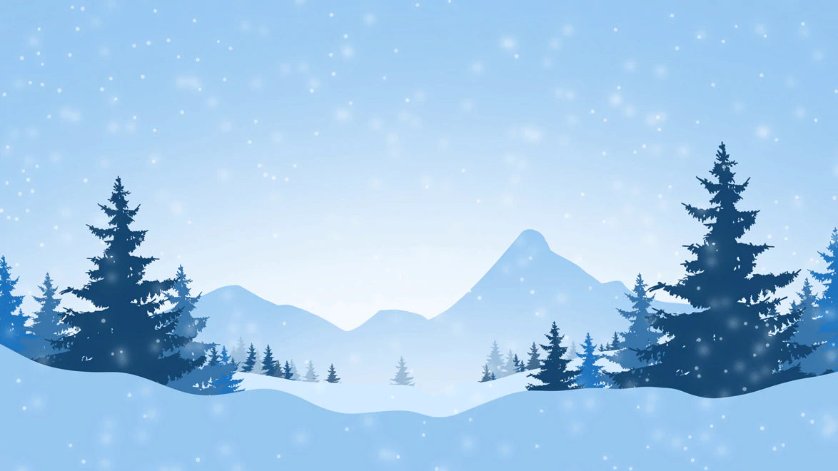 Muro Decorativo di Paesaggio Invernale Serene con Neve