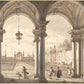 View through a Baroque Colonnade into a Garden mural for room