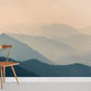 continuous mountain peaks in ombre colour custom mural