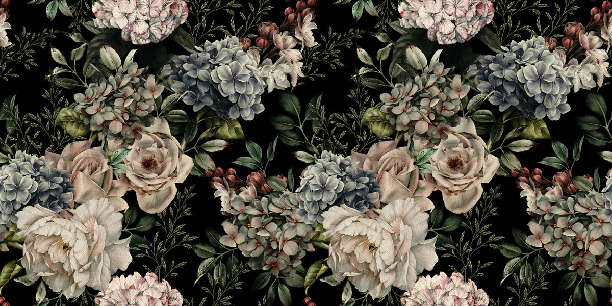 Dark Floral Botanical Wallpaper Mural