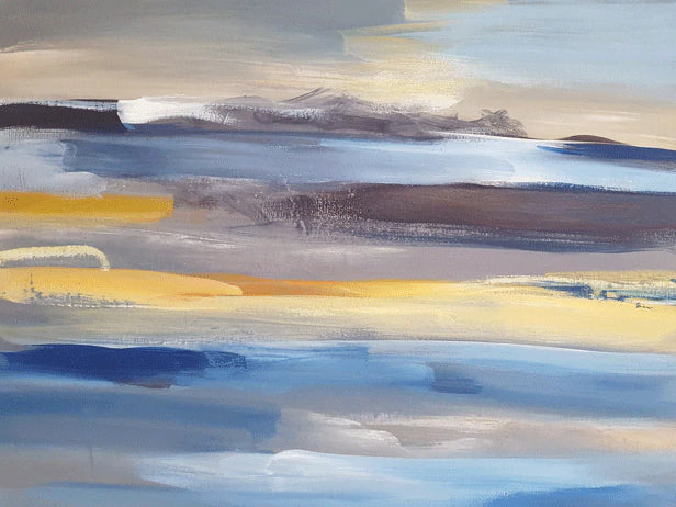 Abstract Seaside Brushstroke Mural Wallpaper