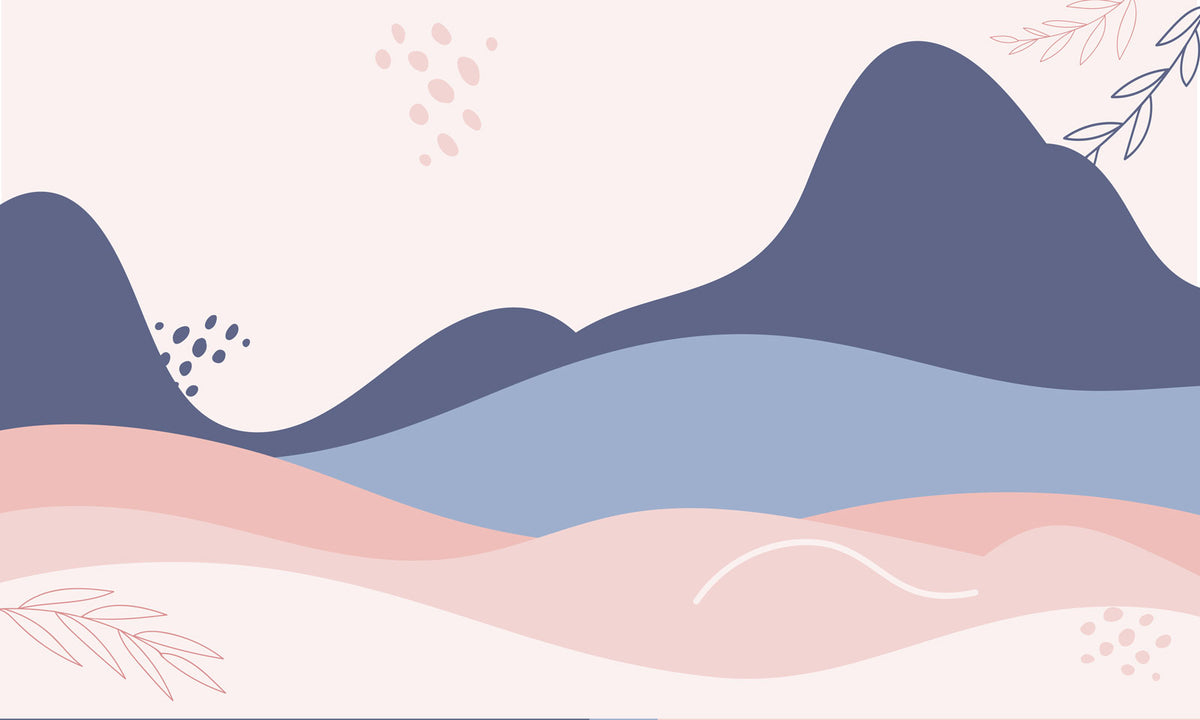 Abstract Pastel Mountain Landscape Mural Wallpaper