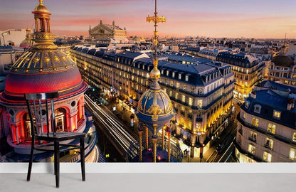 busy Paris with bright lights wallpaper for rome
