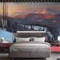 winter landscape of snowy mountains and forest bedroom wallpaper design art