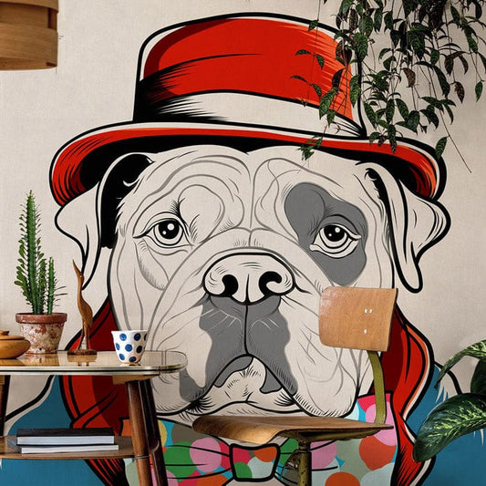 Dapper Dog Artistic Wall Mural