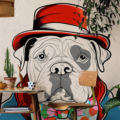 Dapper Dog Artistic Wall Mural
