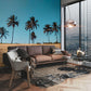 beaches and palm trees in good summer time custom murals for living room