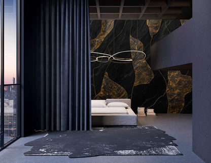 Luxury Gold Vein Marble Wall Mural in bedroom