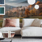 This thick fog mountain wall mural will look great in your living room