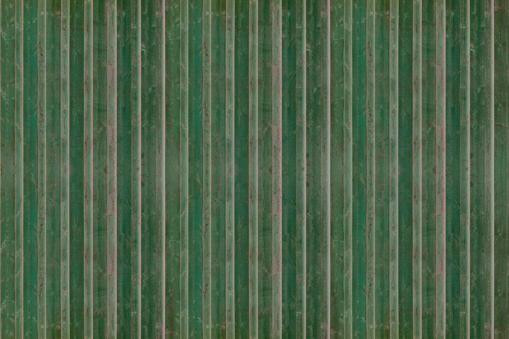 Emerald Green Striped Textured Mural Wallpaper