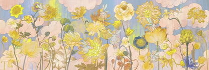 Sunny Watercolor Floral Mural Wallpaper