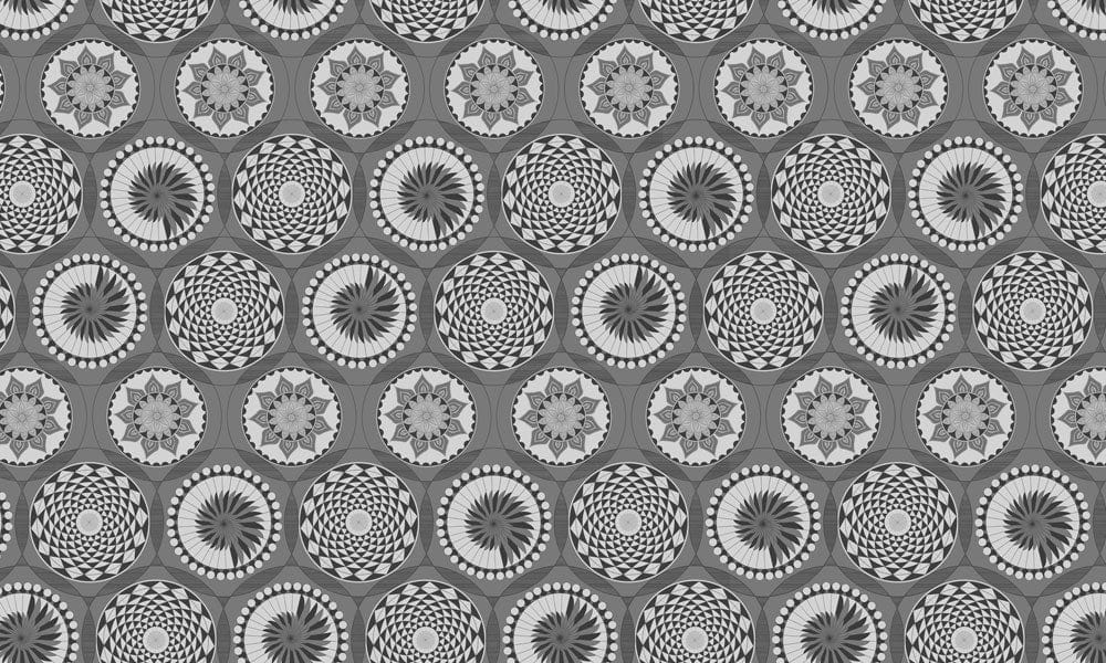 grey circles pattern wall mural home interior decor