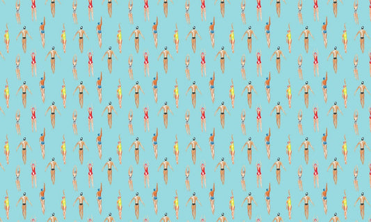 Colorful Tropical Surfboard Pattern Mural Wallpaper