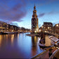 Amsterdam view with peaceful lake and beautiful sky customized wallpaper