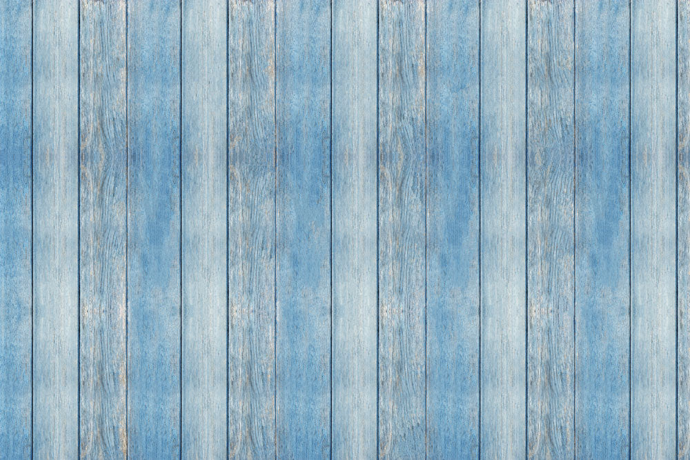 Rustic Blue Wooden Plank Mural Wallpaper