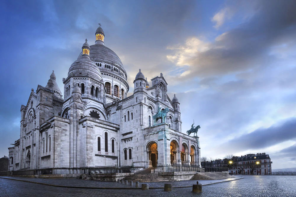 Majestic European Basilica Landscape Mural Wallpaper
