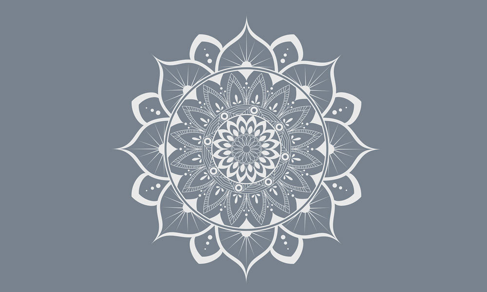Graues Mandala Geometrisches Schlafzimmer Wandbild