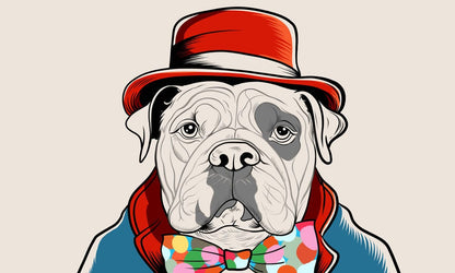 Dapper Dog Artistic Wall Mural