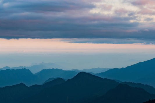 ombre blue sky and mountains custom wallpaper