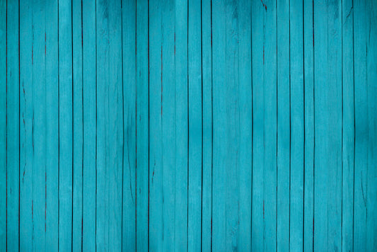 Turquoise wallpaper murals with a wood feel and subtle cracks.