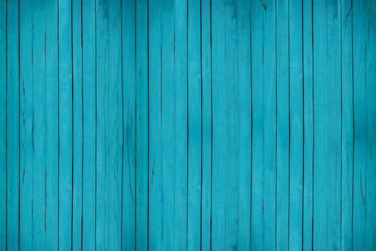 Turquoise wallpaper murals with a wood feel and subtle cracks.