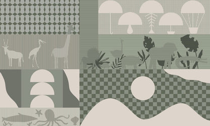 Eclectic Abstract Geometric Mural Wallpaper