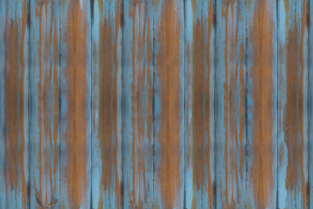 Rustic Blue Wood Plank Mural Wallpaper