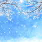 blue sky and frozen branches snow wall murals wallpaper