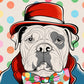 Colorful Bulldog Polka Dot Mural Wallpaper