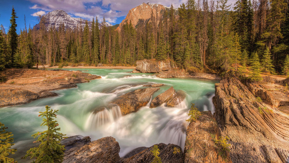 Serene Mountain River Landscape Mural Wallpaper
