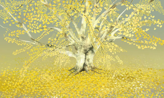 Golden Autumn Tree Nature Mural Wallpaper