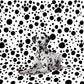 Wall murals wallpaper with a spotted dog and a spotted backdrop