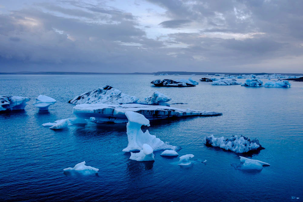 Serene Icy Ocean Landscape Mural Wallpaper
