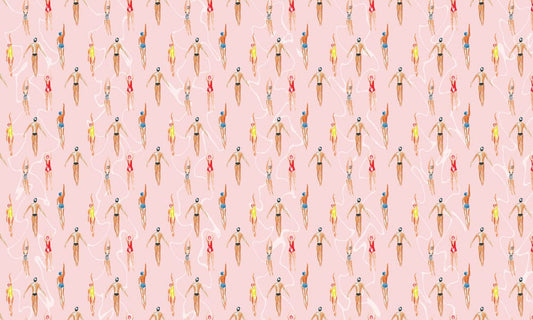 Pink Whimsical Ballet Dancer Mural Wallpaper
