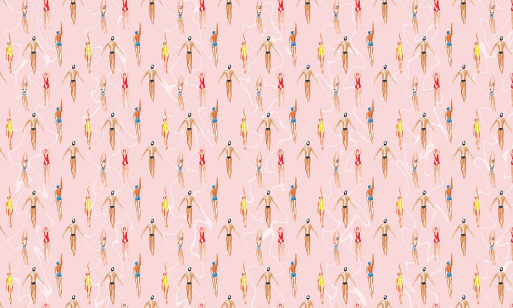 Pink Whimsical Ballet Dancer Mural Wallpaper