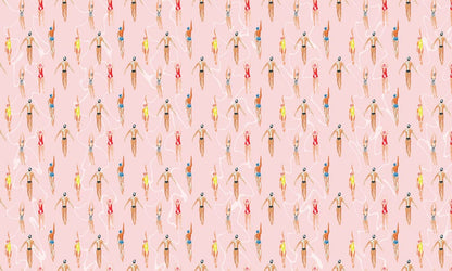 Pink Whimsical Ballet Dancer Mural Wallpaper
